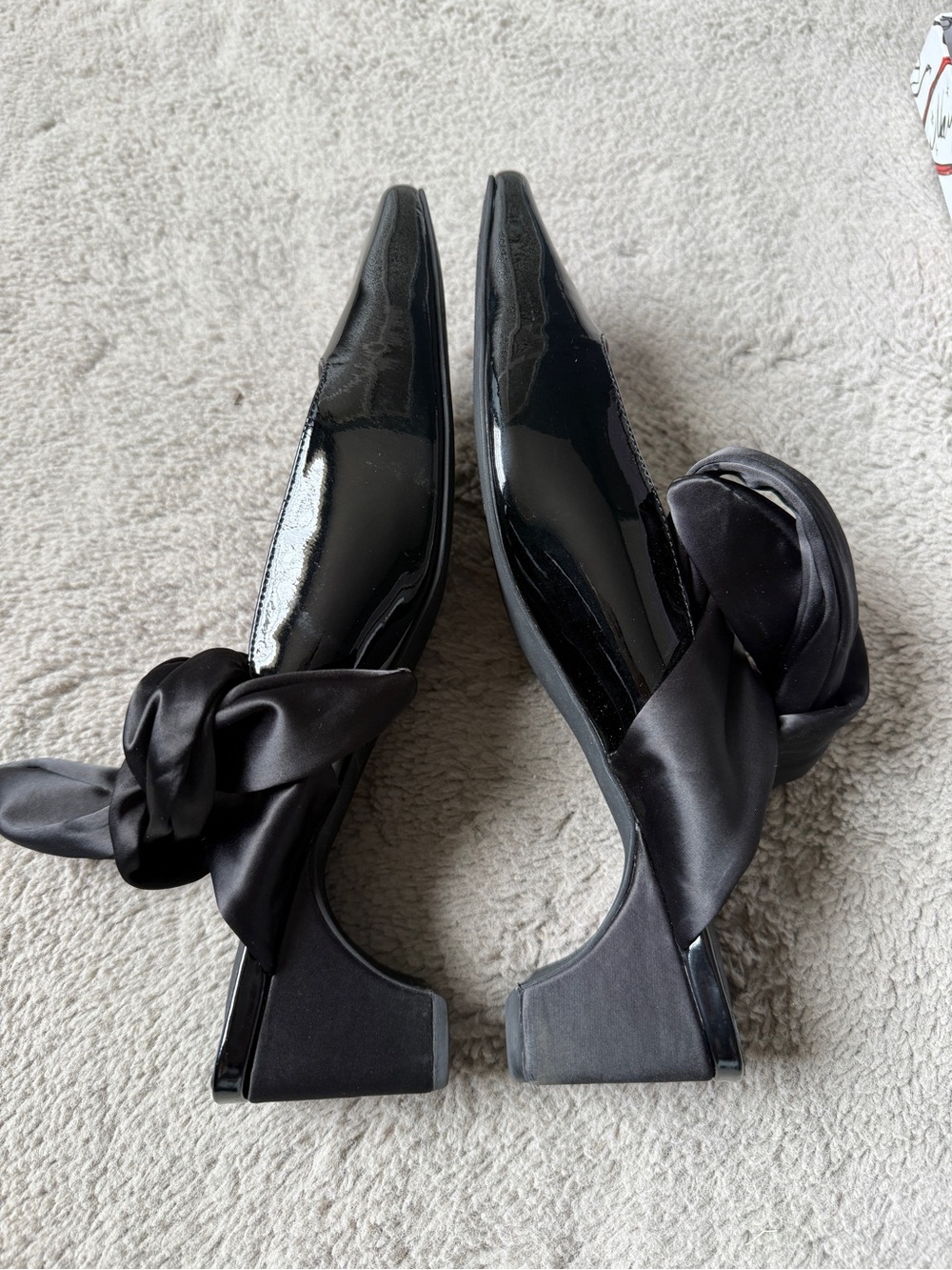Jeffrey Campbell "Jenae-Tie" Black Patent & Satin Mules - Size 11 - Picture 11 of 11